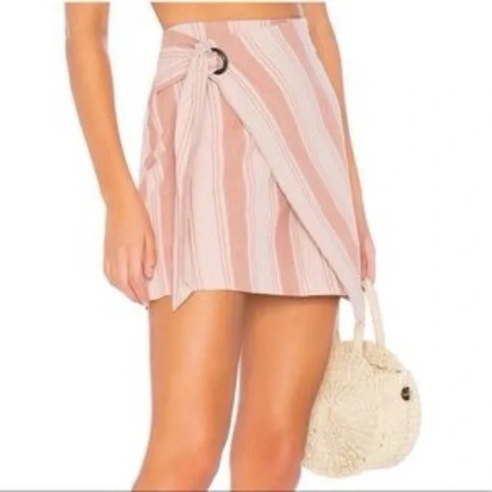 Free People Wrap Striped Skirt in Pink
